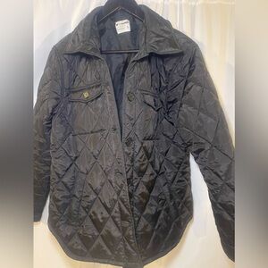 Juniors Black Quilted Shirt Jacket Size S-BLACK Pre-LOVED